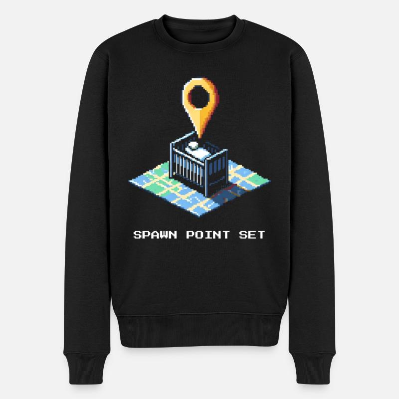 Spawnpunkt gesetzt | Baby ist da - Männer Premium Bio Pullover - Schwarz