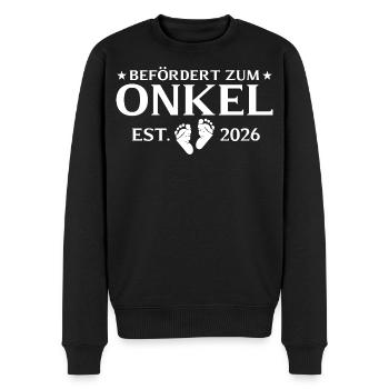 Befördert zum Onkel est. 2026 - Männer Premium Bio Pullover - Schwarz - Vorne - Nico (187cm)