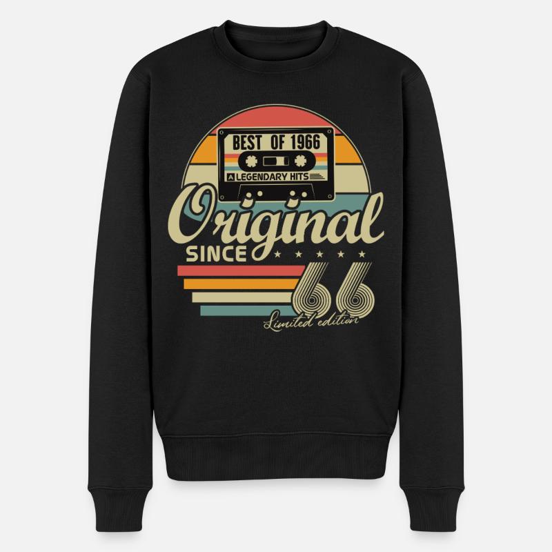 Original 1966 Jahrgang Vintage Geburtstag Retro - Männer Premium Bio Pullover - Schwarz