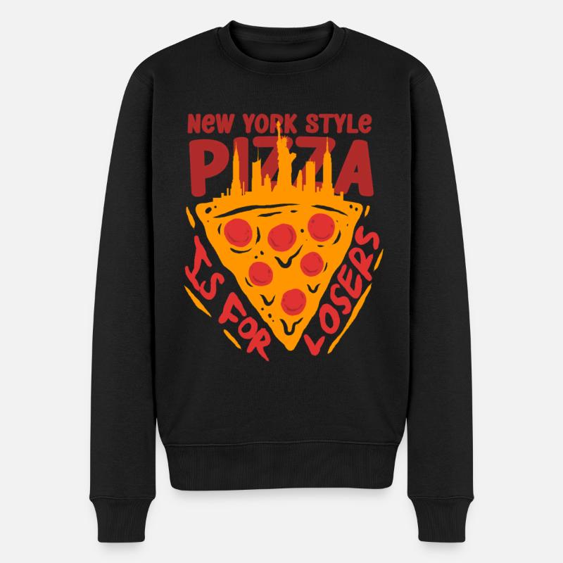 Plat profond Pizza Chicargo - Pull Premium bio Homme - noir