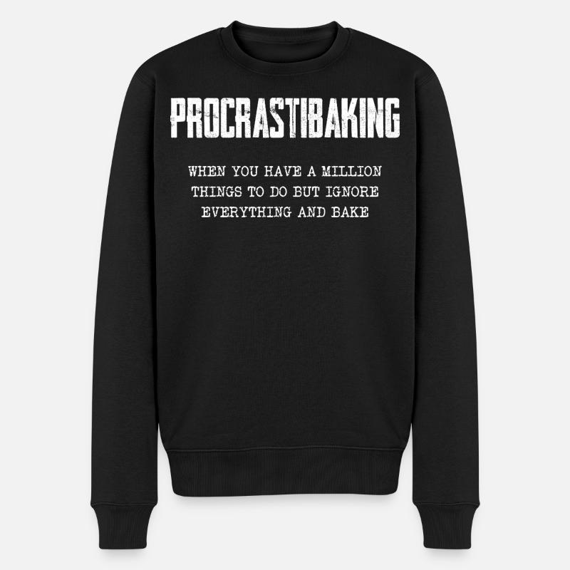 Motif de cuisson procrastiner - Pull Premium bio Homme - noir