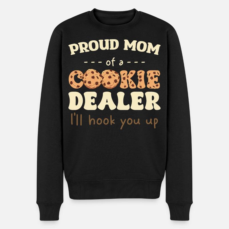 Stolze Mama eines Cookie-Verkäufers - Männer Premium Bio Pullover - Schwarz