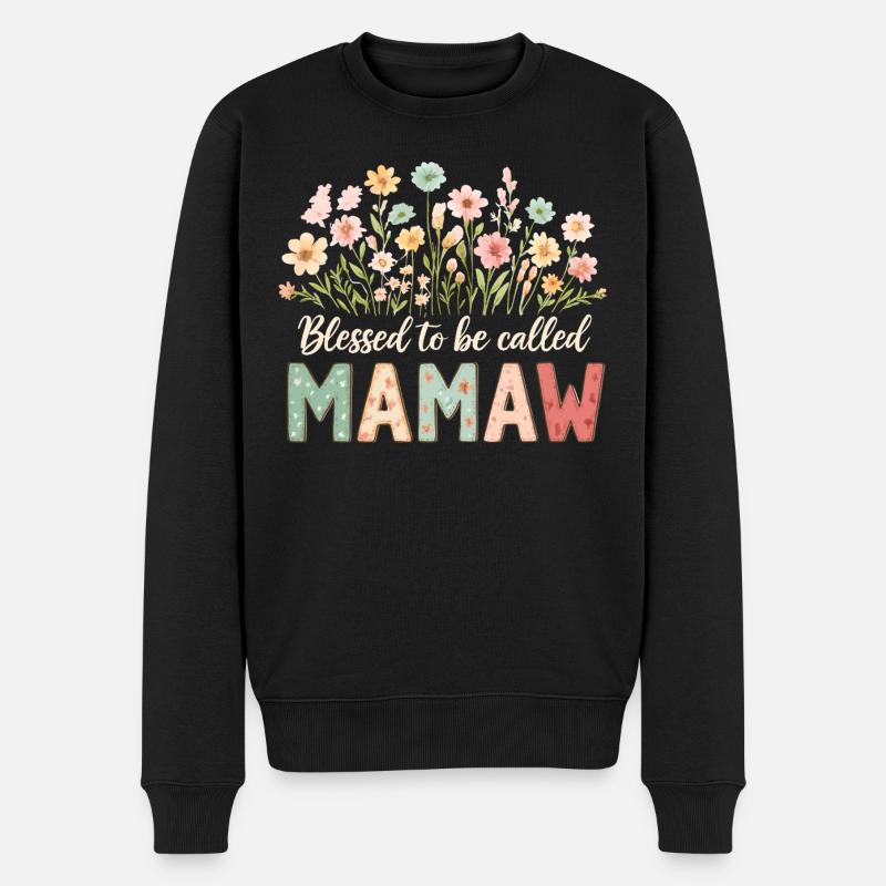 Gesegnet Mamaw genannt zu werden - Männer Premium Bio Pullover - Schwarz