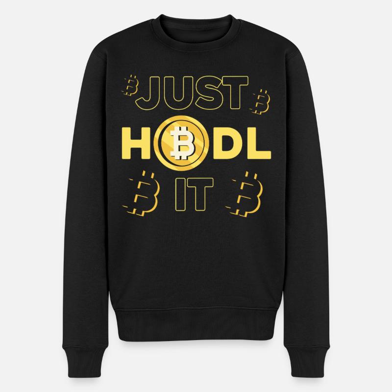 Just Hodl It Bitcoin Design - Männer Premium Bio Pullover - Schwarz