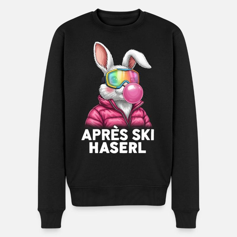 Apres Ski Haserl Pink Bubble Gum - Männer Premium Bio Pullover - Schwarz