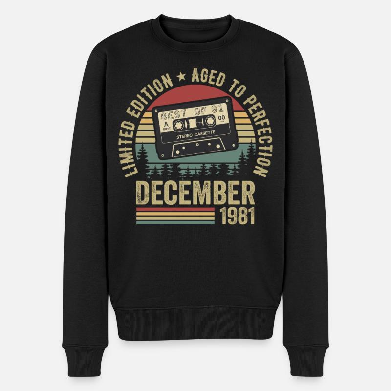 Décembre 1981 - Anniversaire Décembre 1981 - Pull Premium bio Homme - noir