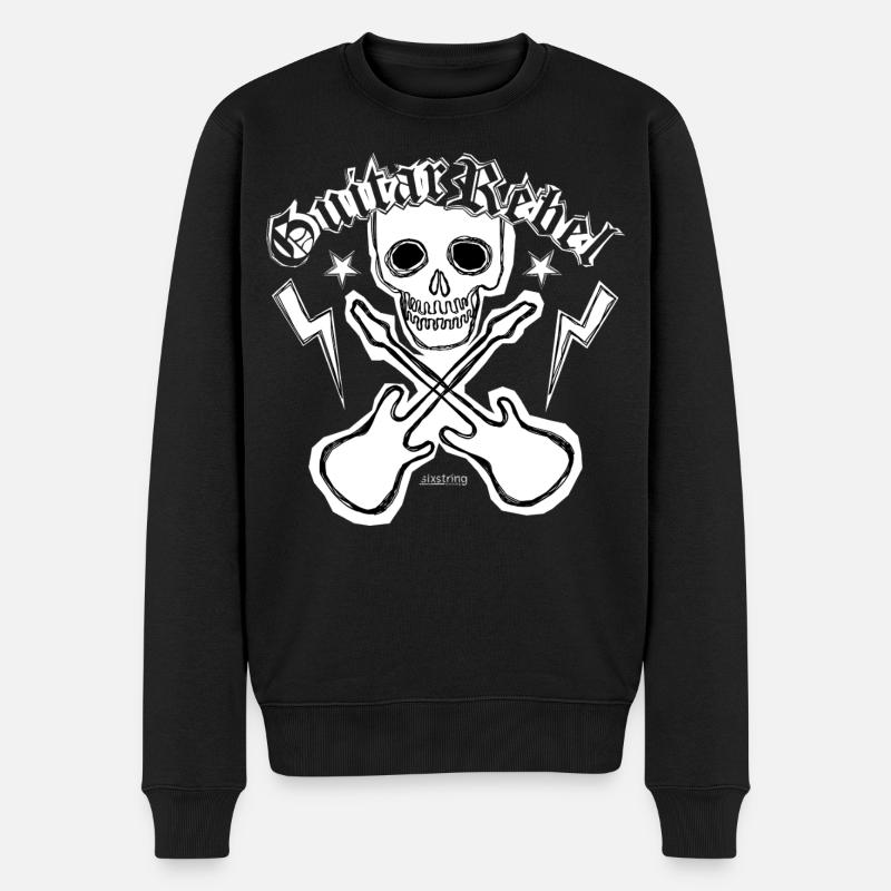 Guitar Rebel - Patchstyle - Männer Premium Bio Pullover - Schwarz