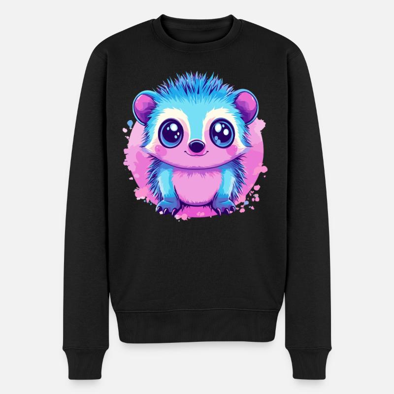 Kunterbuntes Kuschelmonster - Männer Premium Bio Pullover - Schwarz