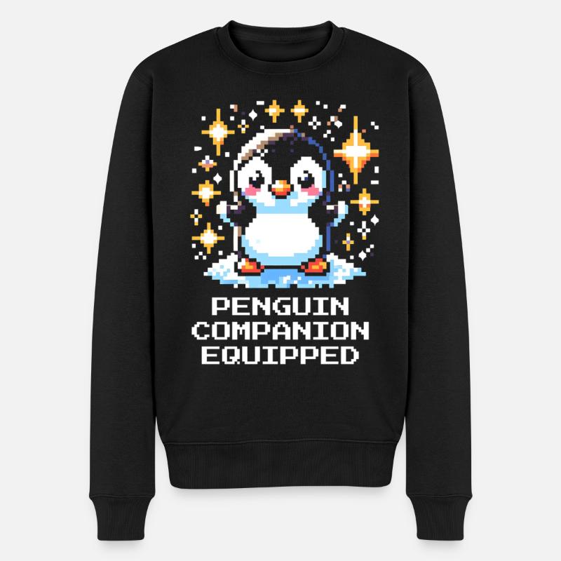 Compagnon pingouin | Compagnon de jeu mignon - Pull Premium bio Homme - noir
