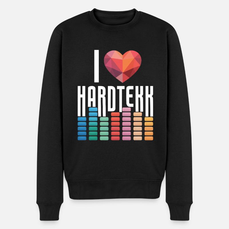 I Love Hardtekk Tekke Ostdeutschland - Männer Premium Bio Pullover - Schwarz