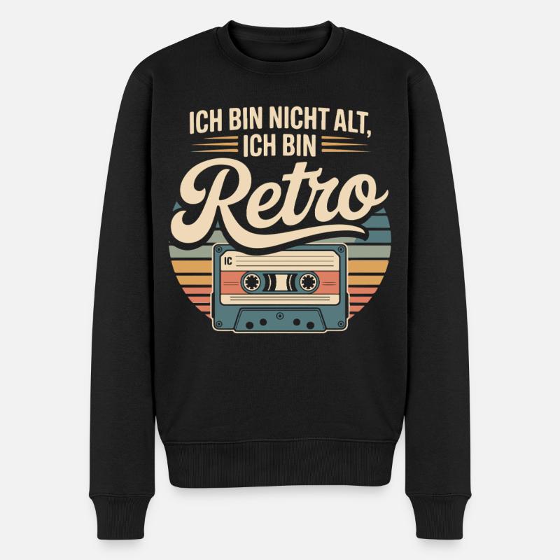Ich bin Retro Kassette - Männer Premium Bio Pullover - Schwarz