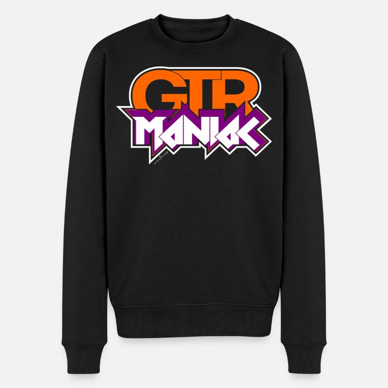 Guitar Maniac - Männer Premium Bio Pullover - Schwarz