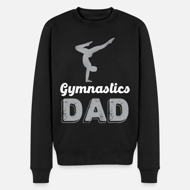 Gymnastics Dad Silhouette Design - Männer Premium Bio Pullover - Schwarz