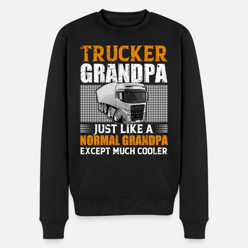 Lkw Fahrer Opa - Männer Premium Bio Pullover - Schwarz