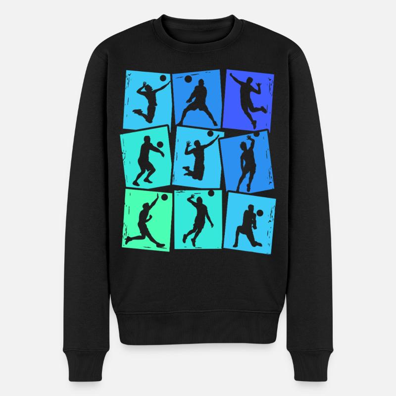Volleyball Volleyballer Herren Kinder Jungen - Männer Premium Bio Pullover - Schwarz