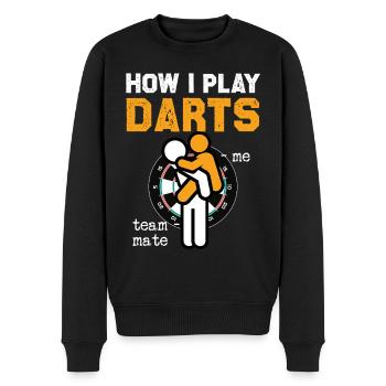 Darts Umarmung Teamgeist - Männer Premium Bio Pullover - Schwarz - Vorne - Nico (187cm)