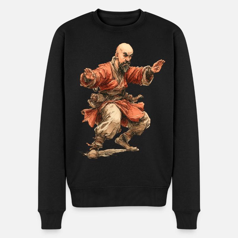 Moine Kungfu - Pull Premium bio Homme - noir
