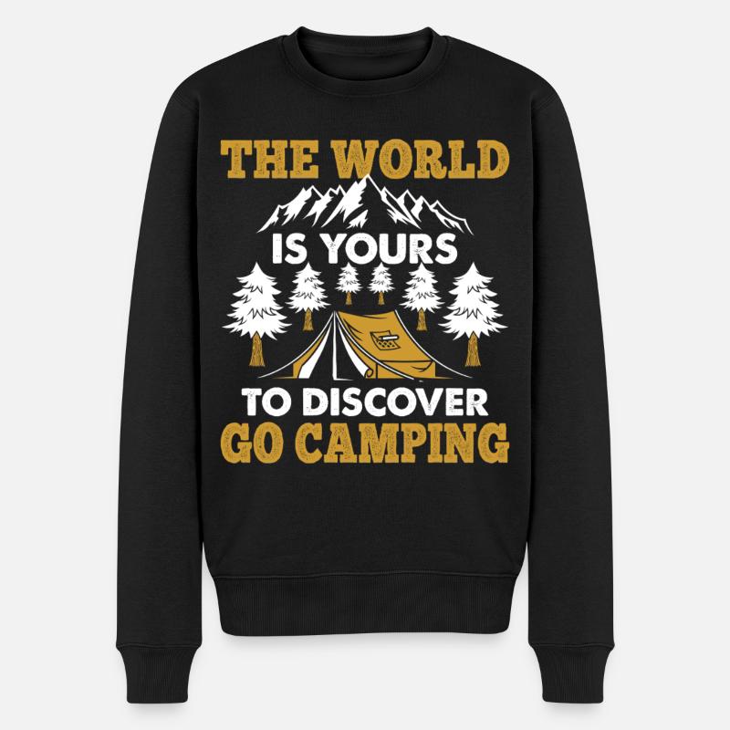 Camping - Männer Premium Bio Pullover - Schwarz