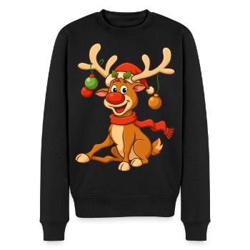 Weihnachten T-Shirt Damen Geschenke für Ihn Lustig - Männer Premium Bio Pullover - Schwarz - Vorne - Nico (187cm)