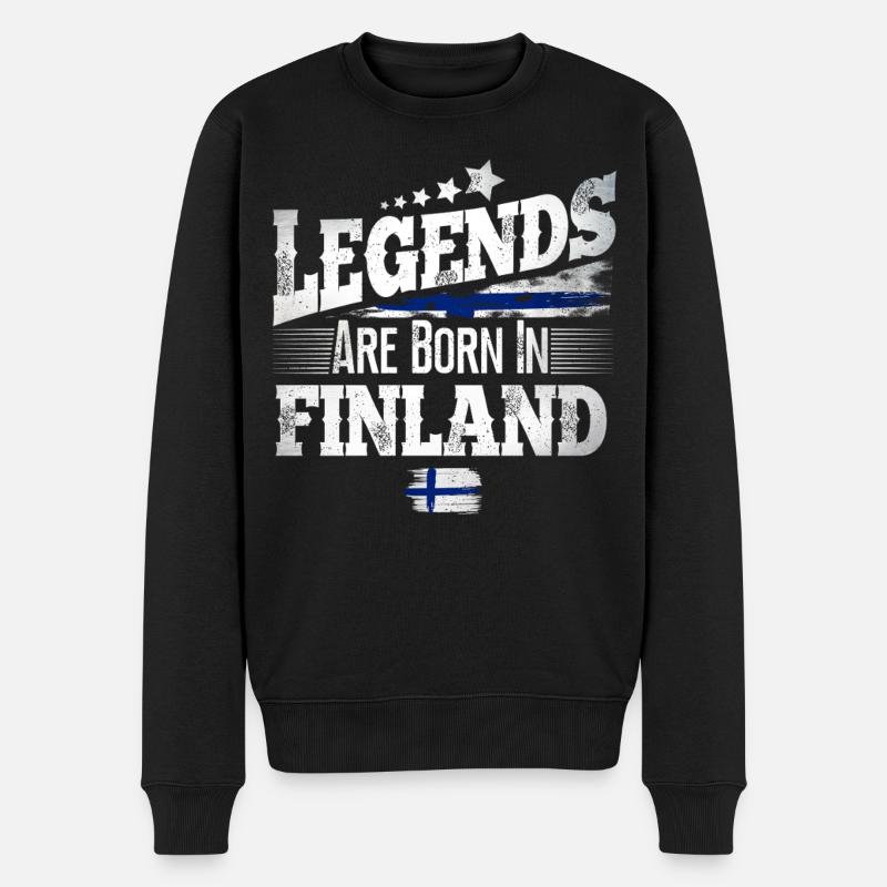 Finnland - Männer Premium Bio Pullover - Schwarz