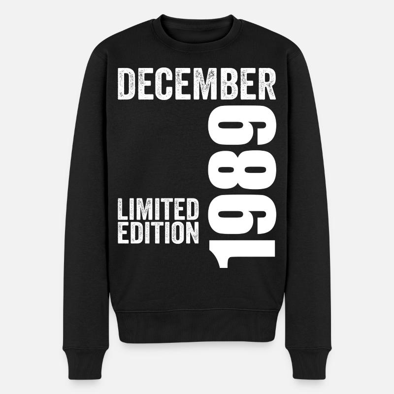 Cadeau Anniversaire Rétro - Décembre 1989 - Pull Premium bio Homme - noir
