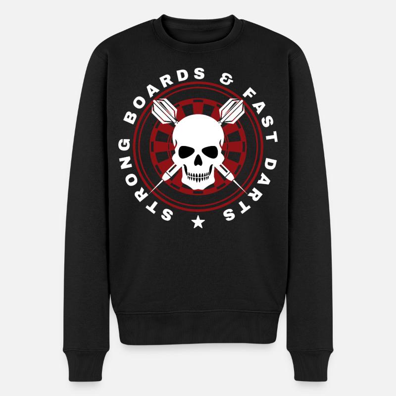 Darts, Bullseye, Dartboard and Skull. - Männer Premium Bio Pullover - Schwarz