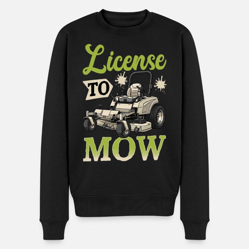 License To Mow - Männer Premium Bio Pullover - Schwarz