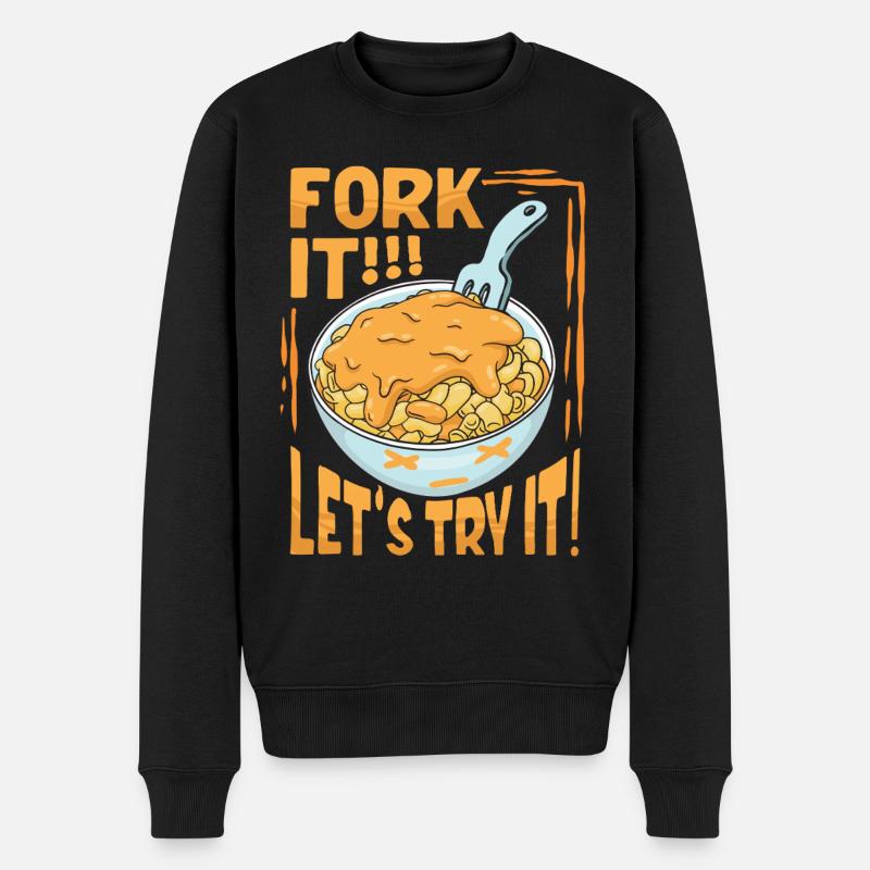 Mac n Cheese Fork It - Männer Premium Bio Pullover - Schwarz