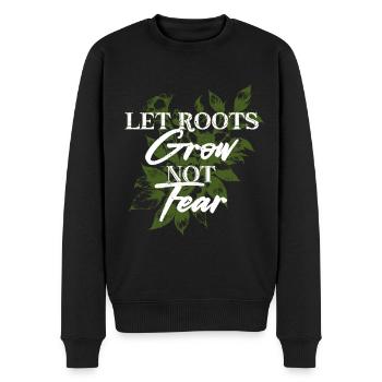 Humanité Égalité Laisser pousser les racines - Pull Premium bio Homme - noir - Devant - Nico (187cm)
