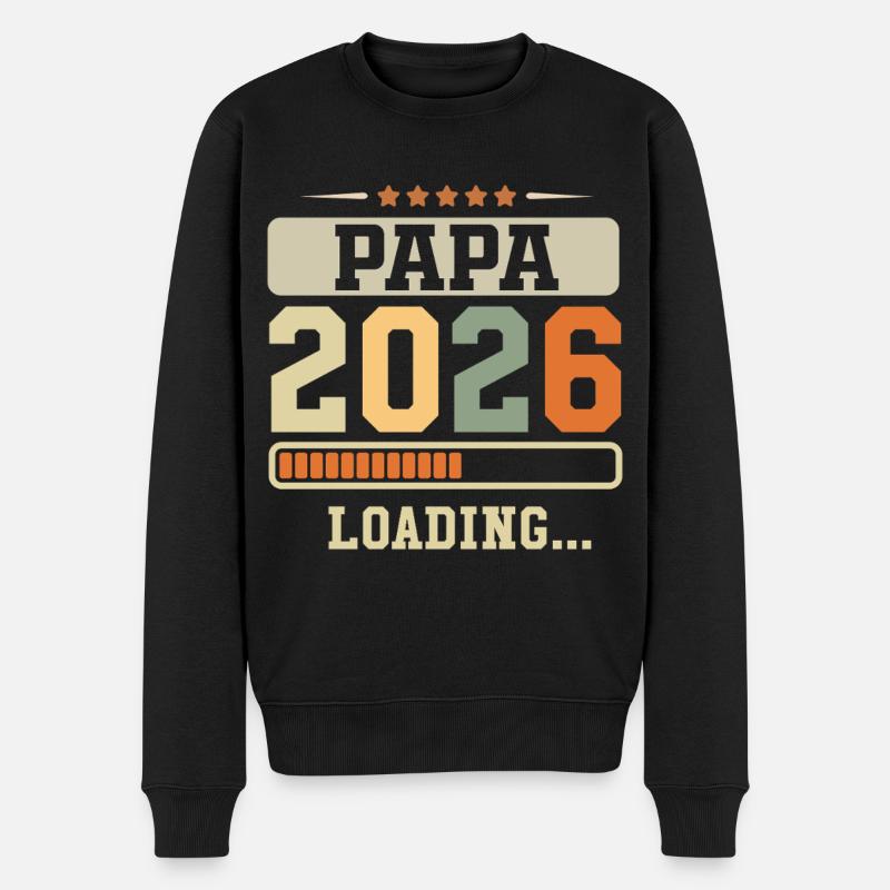 Papa 2026 Loading Zukünftiger Vater Geschenk - Männer Premium Bio Pullover - Schwarz