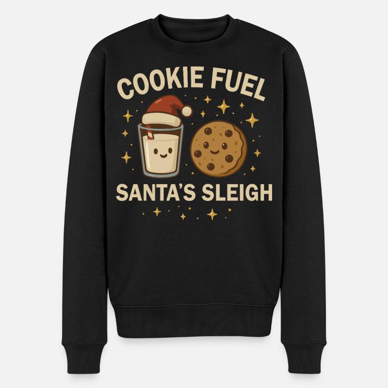 Weihnachten Baking Crew - Weihnachtskeks & Milch  - Männer Premium Bio Pullover - Schwarz