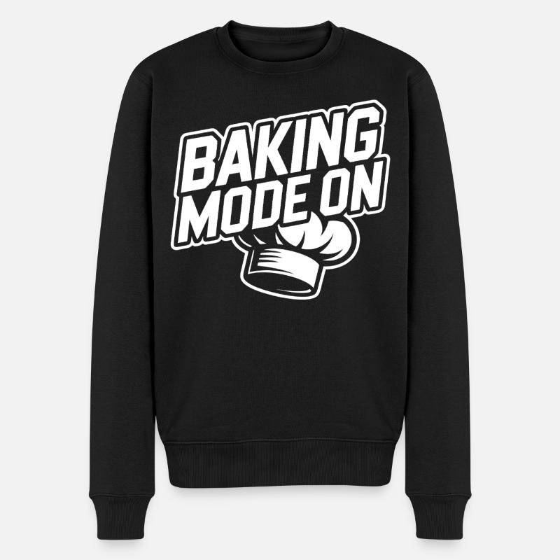 Backmodus Aktiv – Bäcker Stil - Männer Premium Bio Pullover - Schwarz