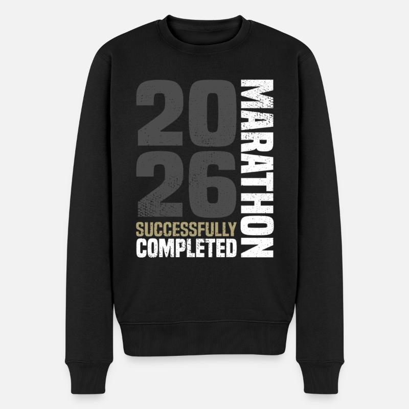 Marathon 2026 - Männer Premium Bio Pullover - Schwarz