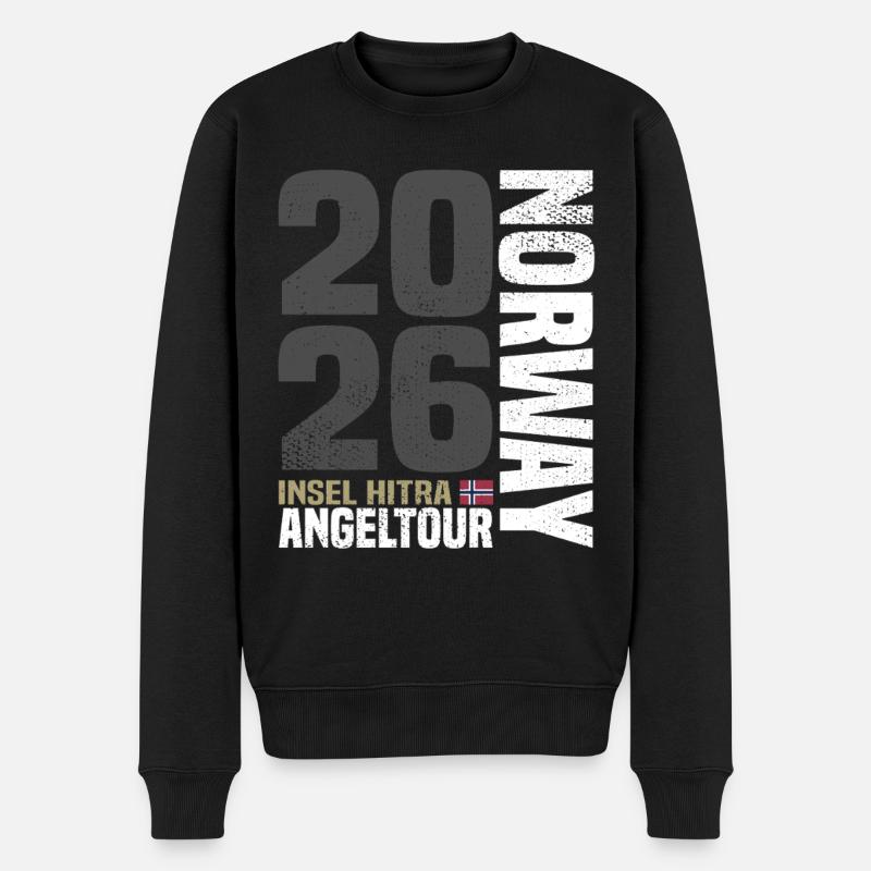 Angeltour Norwegen Hitra - Männer Premium Bio Pullover - Schwarz