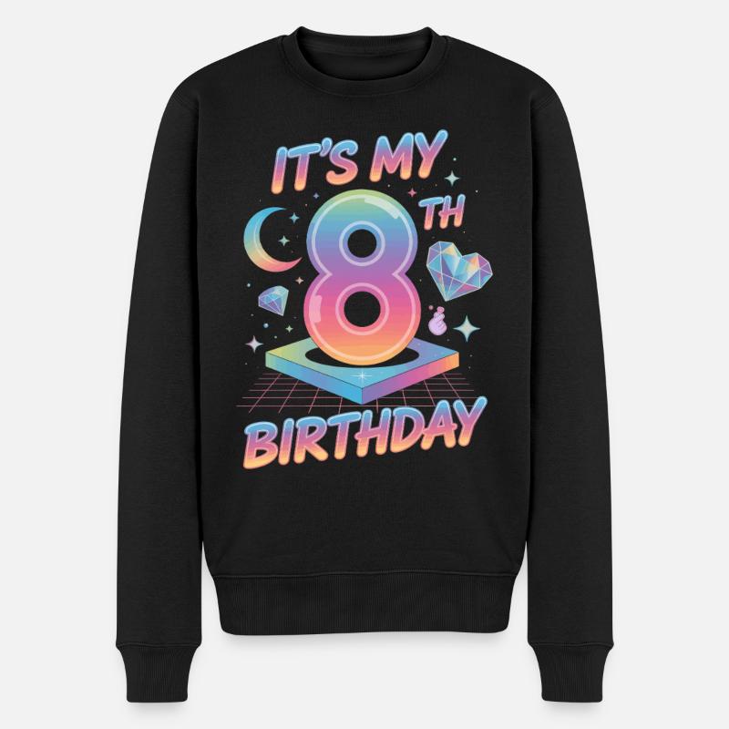It's My 8th Birthday K-Pop Aesthetic - Männer Premium Bio Pullover - Schwarz