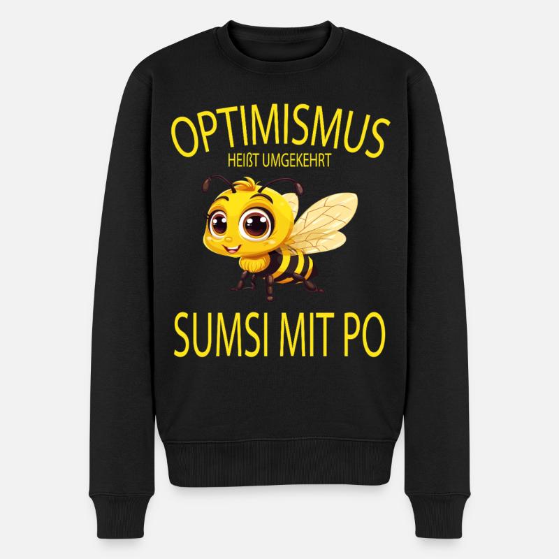 Optimismusbiene Sumsi - Männer Premium Bio Pullover - Schwarz