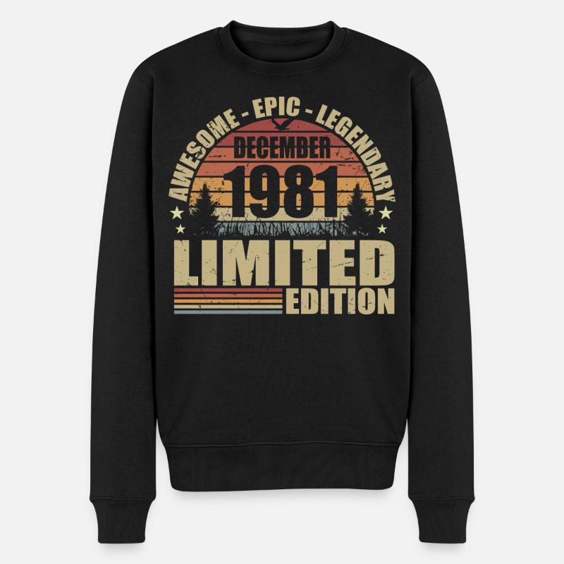Dezember 1981 - Limitierte Auflage Dezember 1981 - Männer Premium Bio Pullover - Schwarz