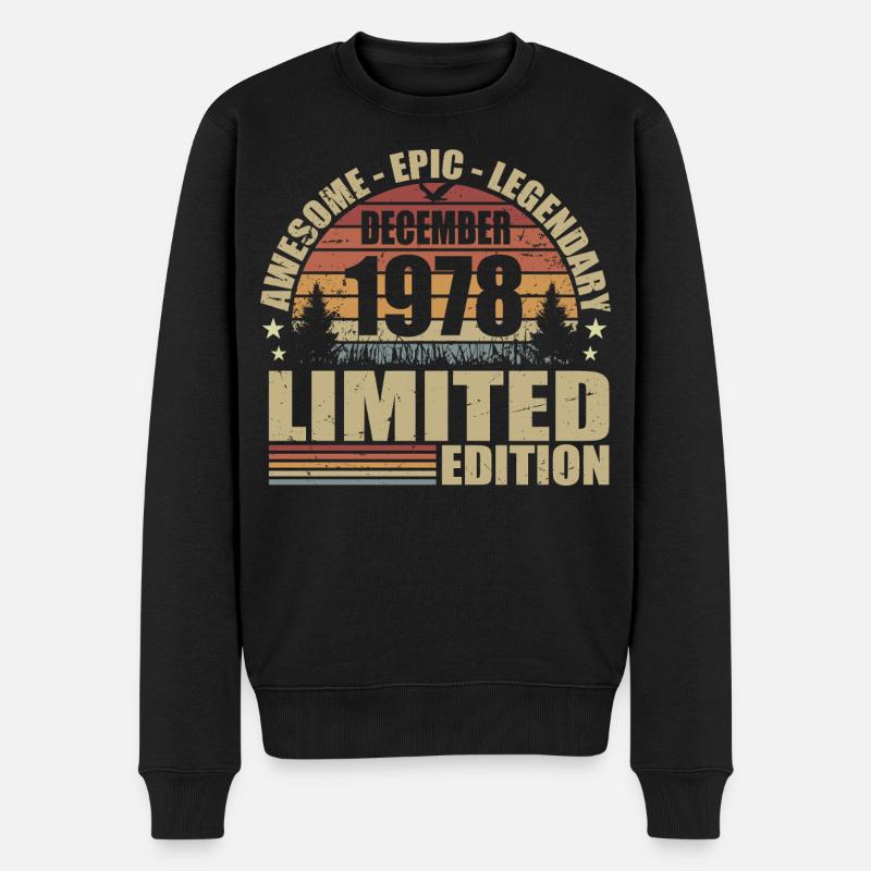 Décembre 1978 - Édition Limitée Décembre 1978 - Pull Premium bio Homme - noir