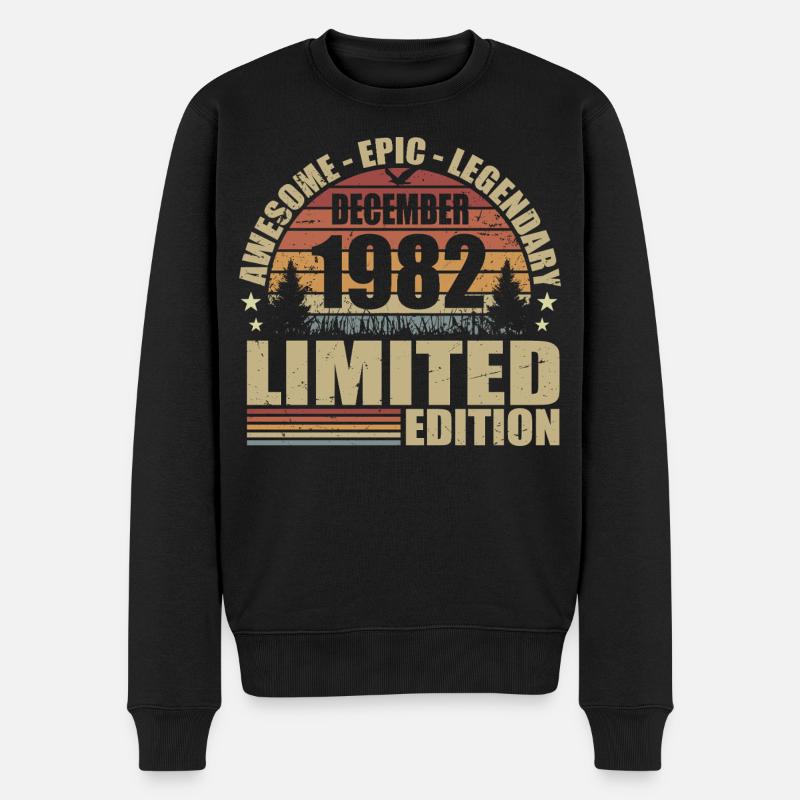 Dezember 1982 - Limitierte Auflage Dezember 1982 - Männer Premium Bio Pullover - Schwarz