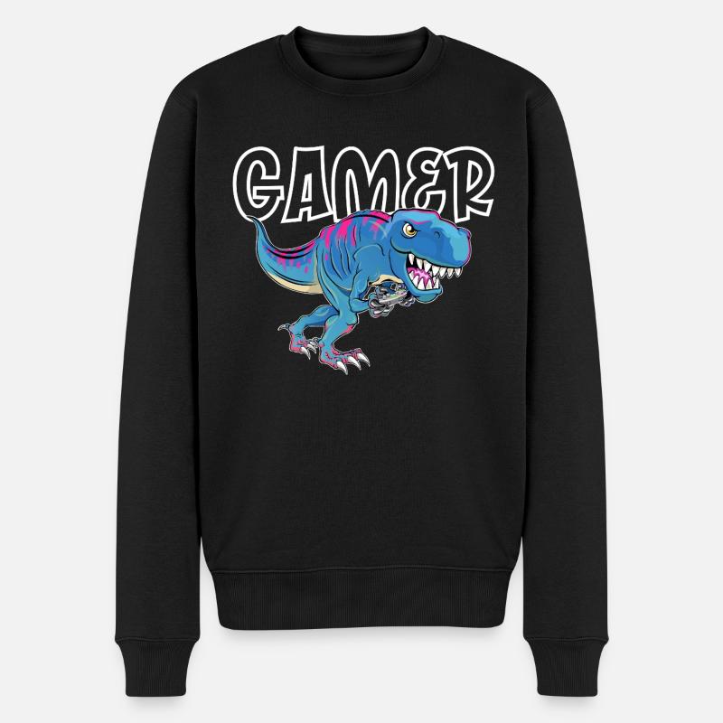 Gamer Gaming T_Rex - Pull Premium bio Homme - noir