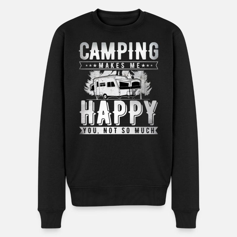 Camping  - Männer Premium Bio Pullover - Schwarz