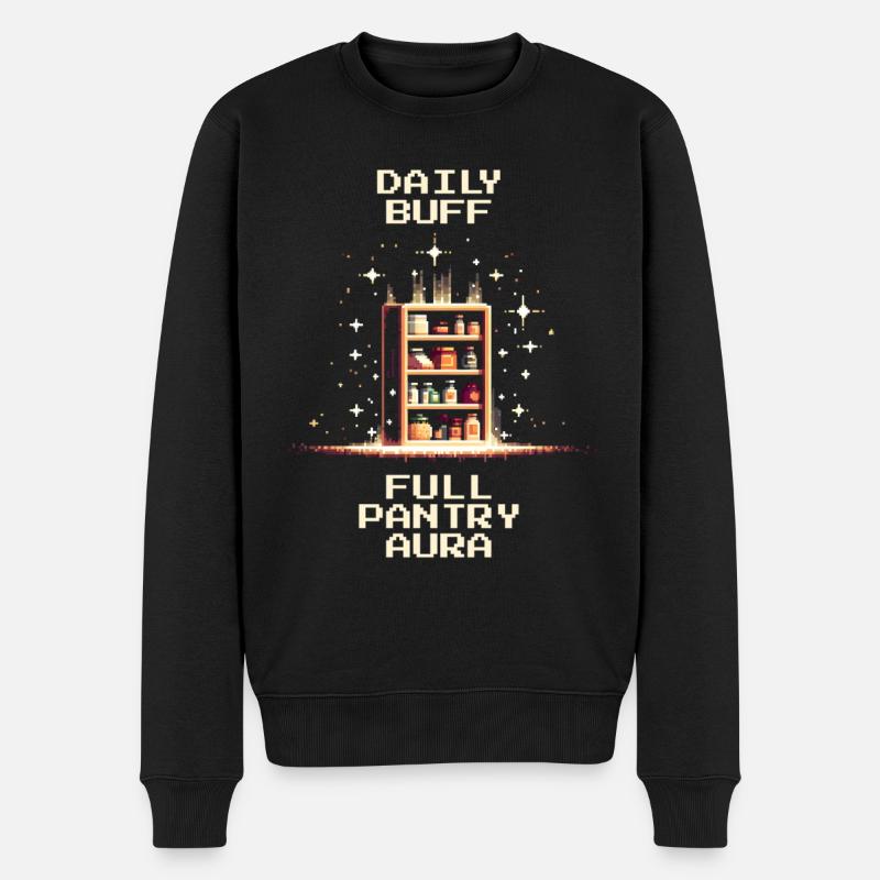 Volle Vorratskammer | Pixel Art - Männer Premium Bio Pullover - Schwarz