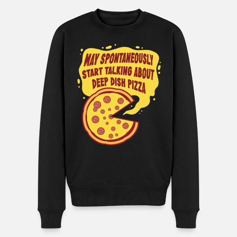 Deep Dish Pizza Chicargo - Männer Premium Bio Pullover - Schwarz