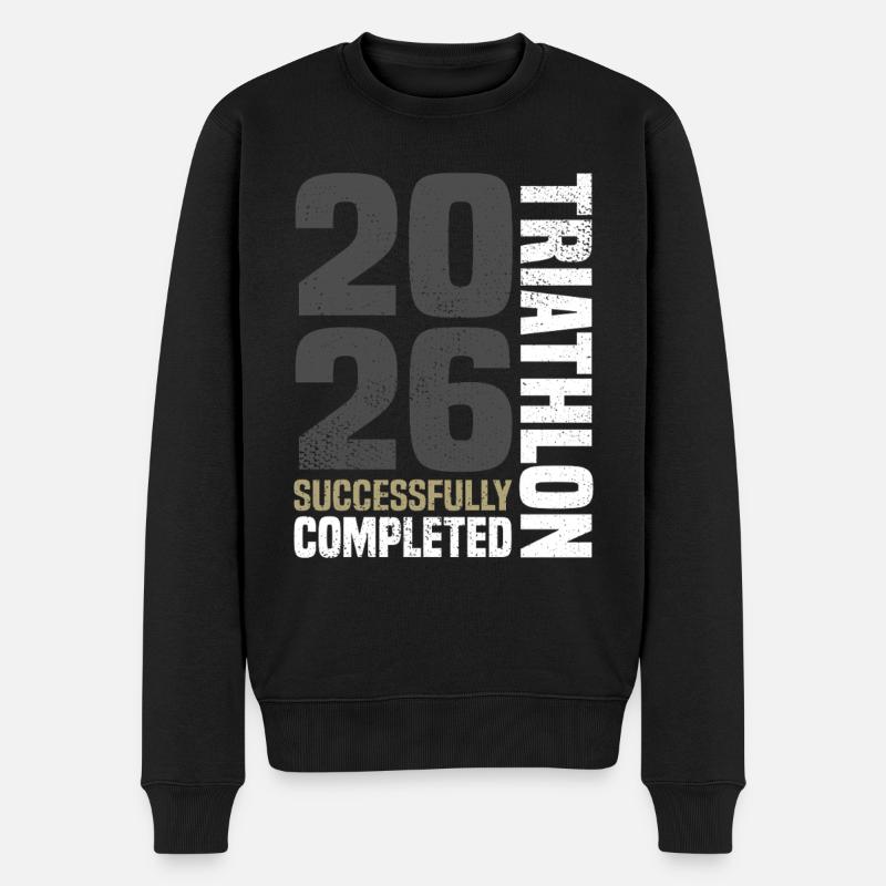Triathlon 2026 - Männer Premium Bio Pullover - Schwarz