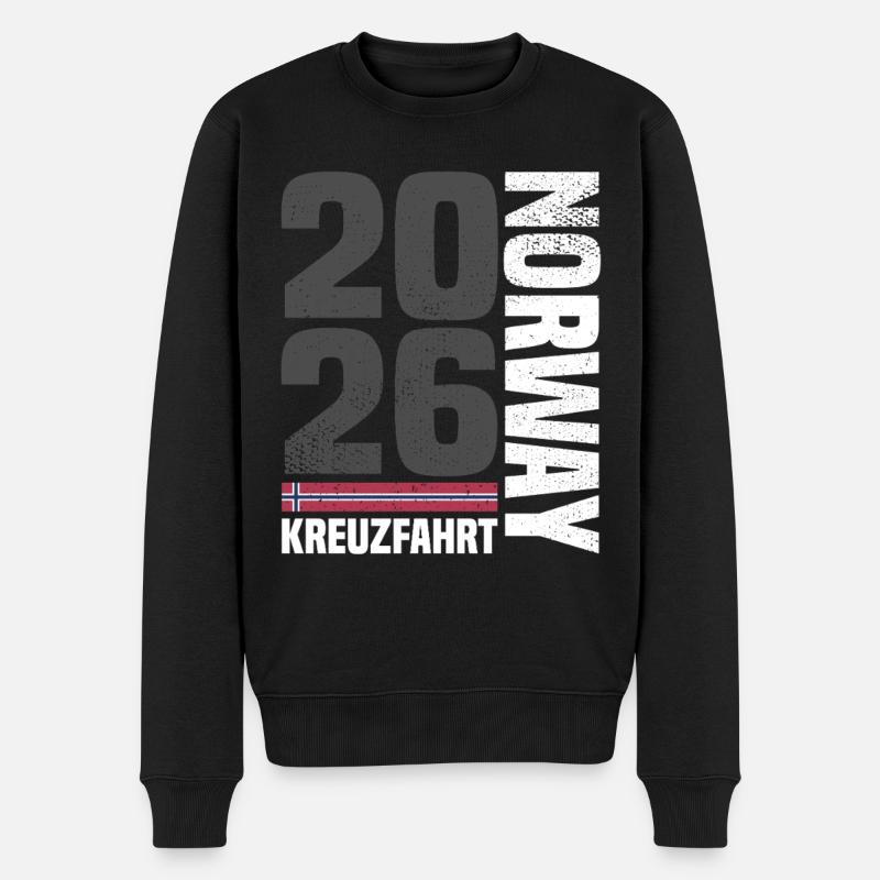 Norwegen Kreuzfahrt 2026 - Männer Premium Bio Pullover - Schwarz