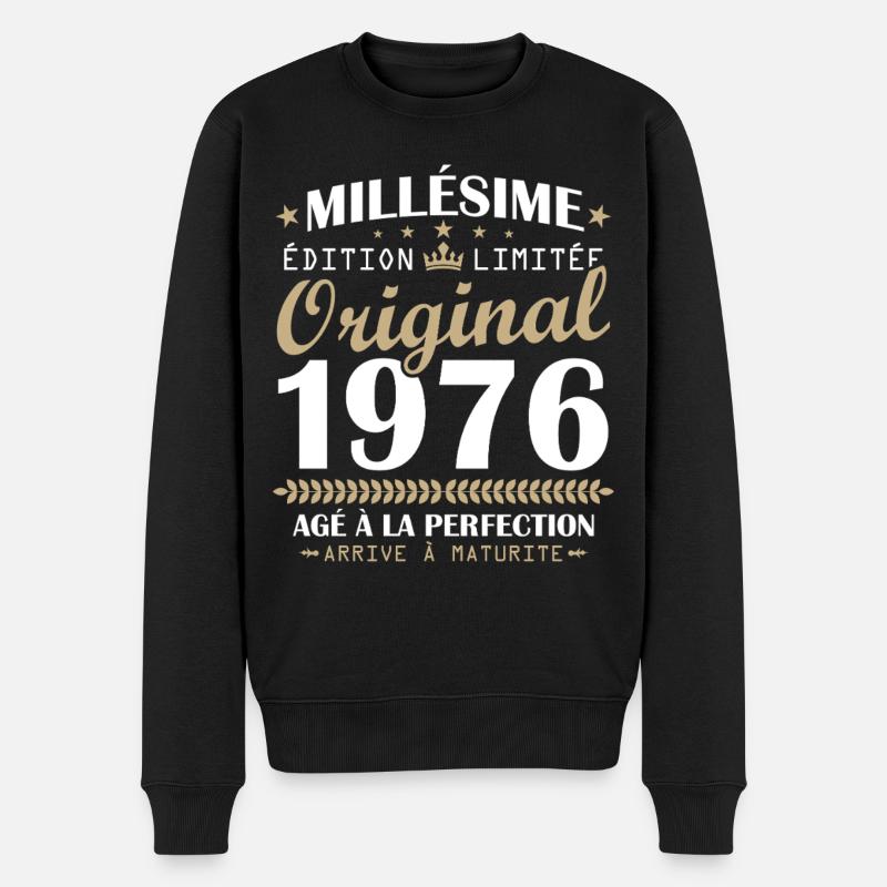 Vintage 1976 Original 50-års jubilæumsgave - Økologisk premium-sweatshirt til mænd - sort