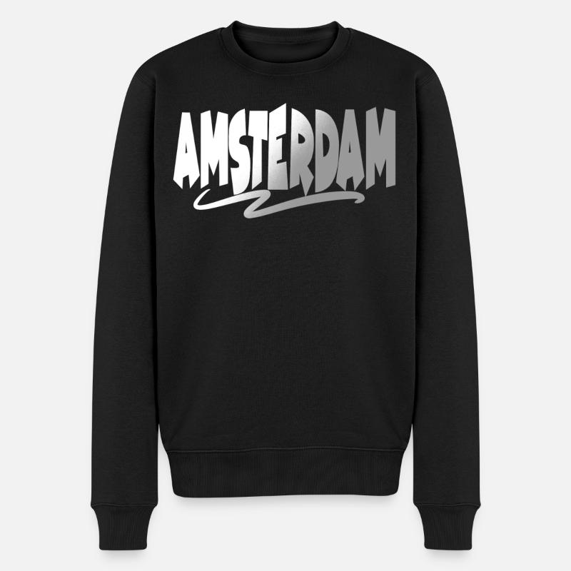 Amsterdam - Männer Premium Bio Pullover - Schwarz