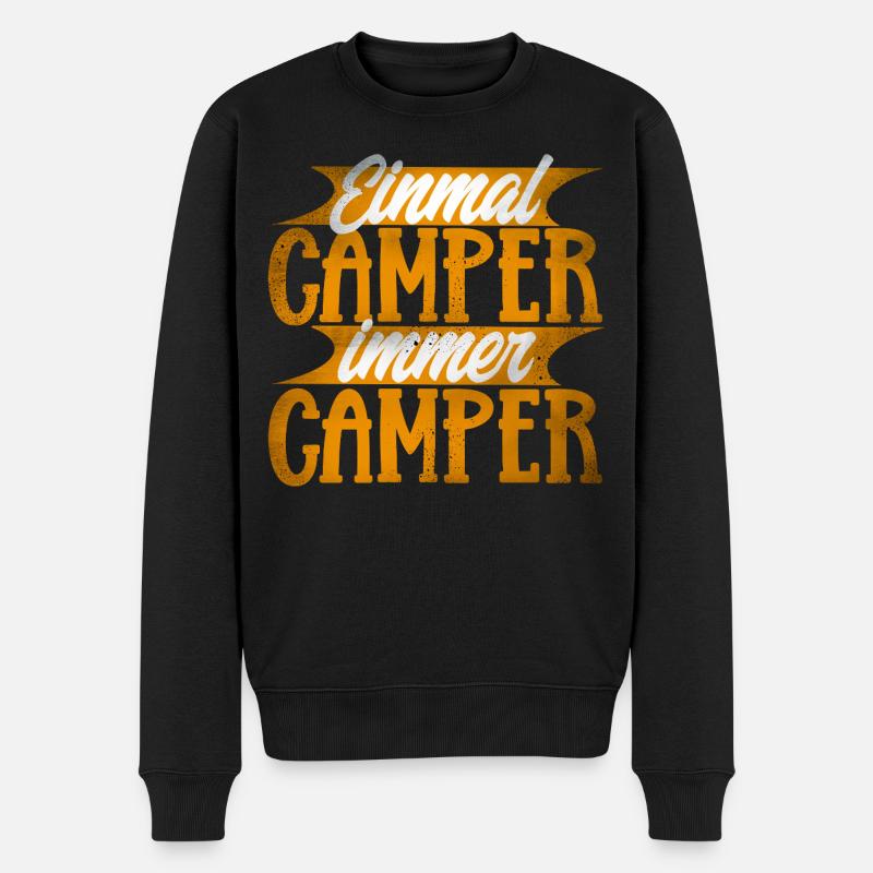 Camping - Männer Premium Bio Pullover - Schwarz