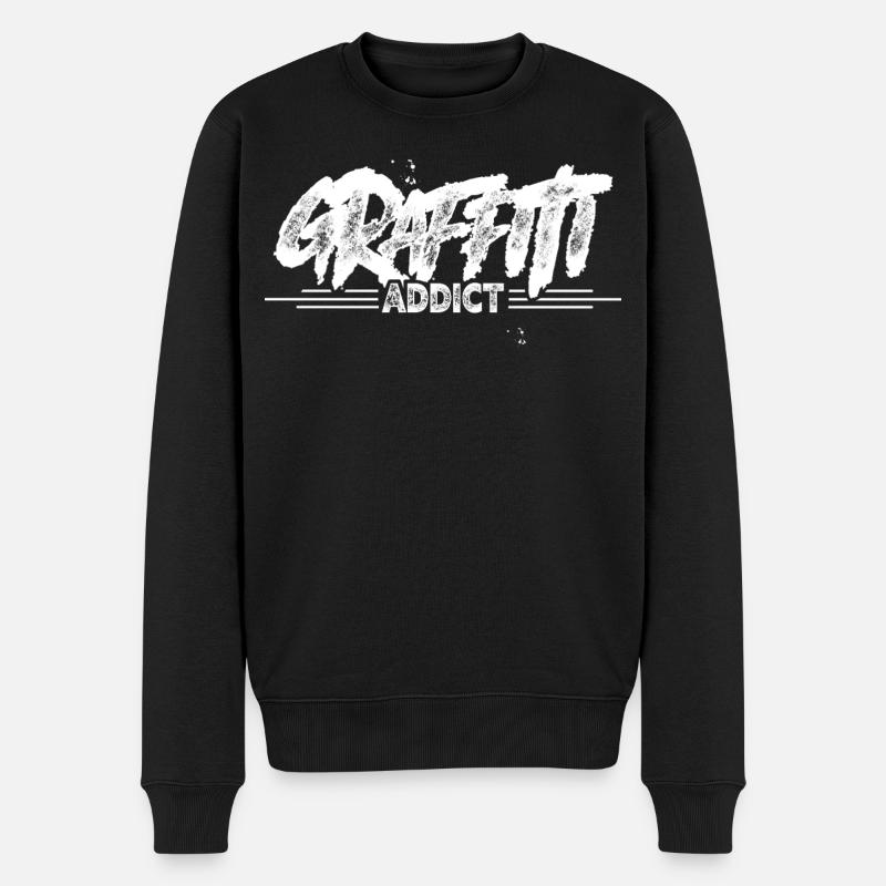 Graffiti - Männer Premium Bio Pullover - Schwarz