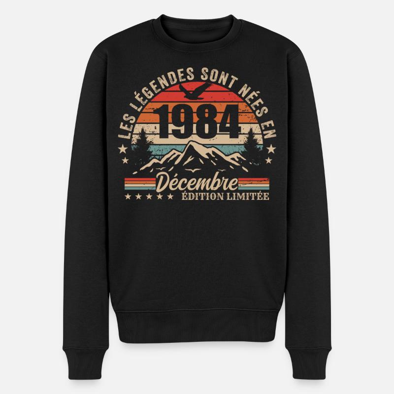 Rétro Décembre 1984 - Cadeau 41 Ans - Pull Premium bio Homme - noir